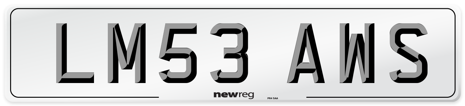 LM53 AWS Number Plate from New Reg